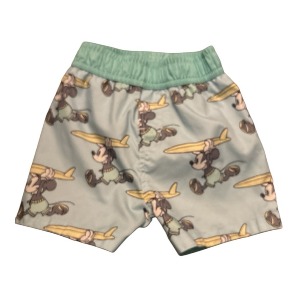 Mickey Mouse Surfing Old School Trunks  Light Blue and Yellow Size 18M Aulani